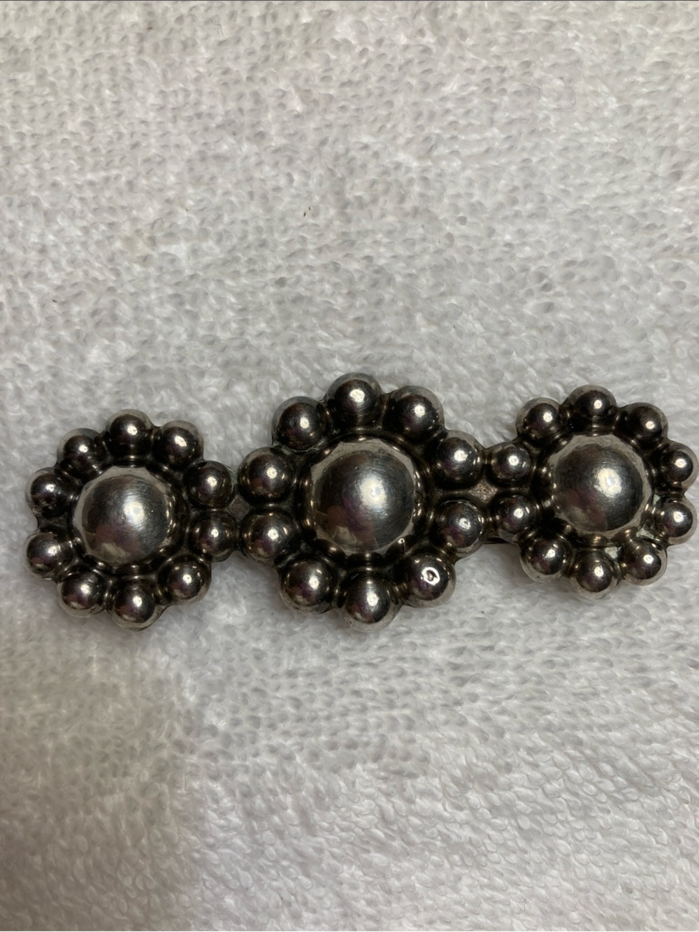 Vintage Sterling Silver Dome Floral Cluster Brooch - Women's Jewelry